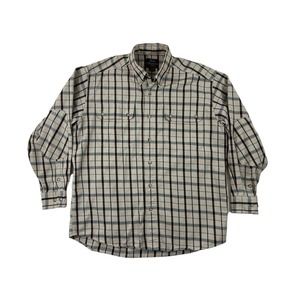 VTG Willis&Geiger‎ Men Tan Plaid Button Down Long Sleeve Shirt Sz M